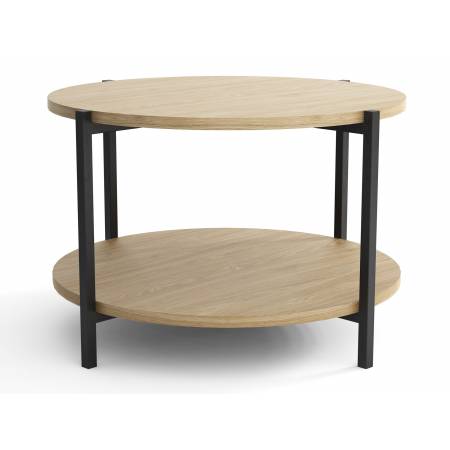 Nowoczesny, okrągły stolik kawowy 65 cm – Styl loft, dwupoziomowy MILANO M14